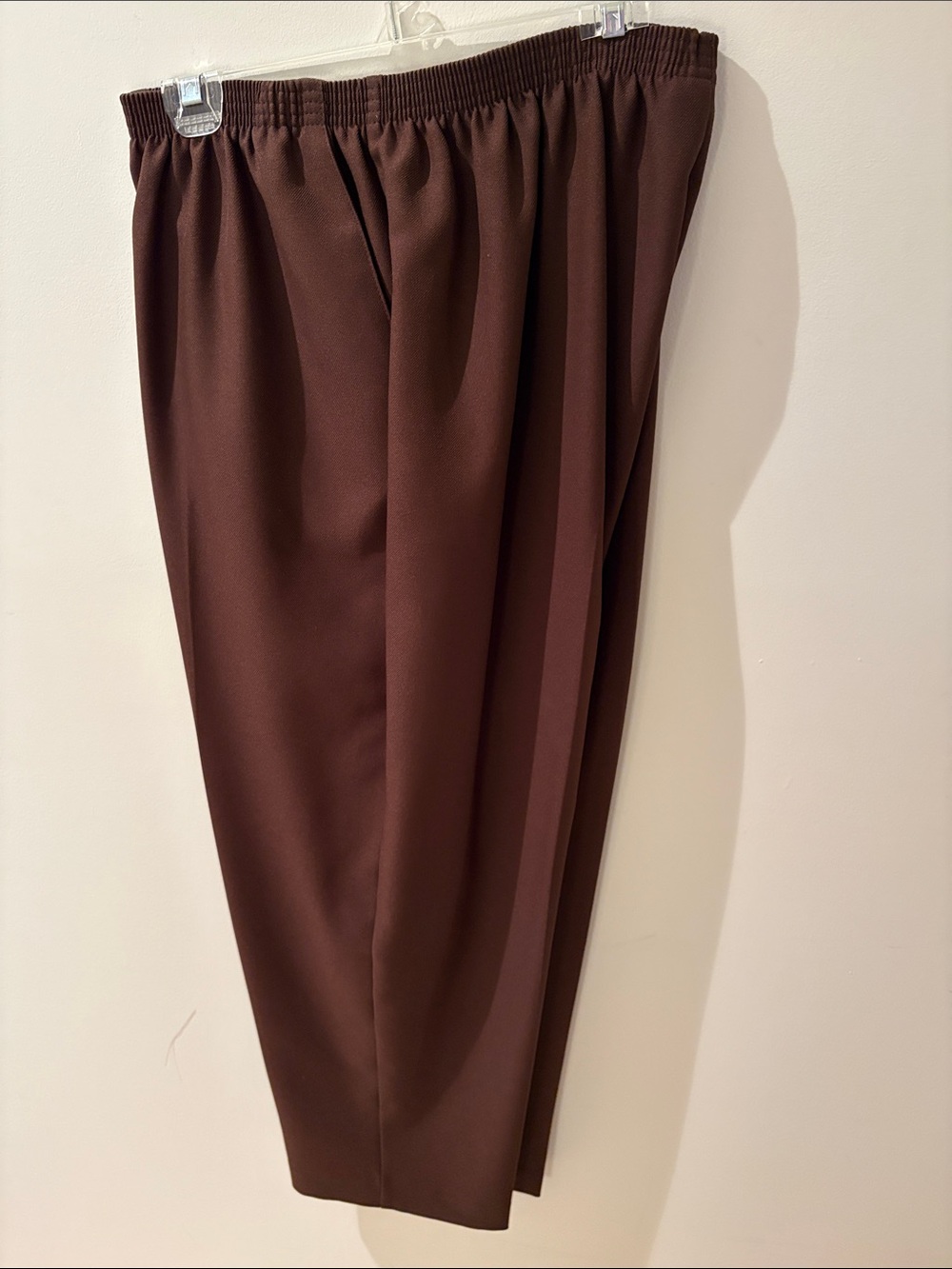 Alfred Dunner Women's Brown Elastic Waist Dress Trousers